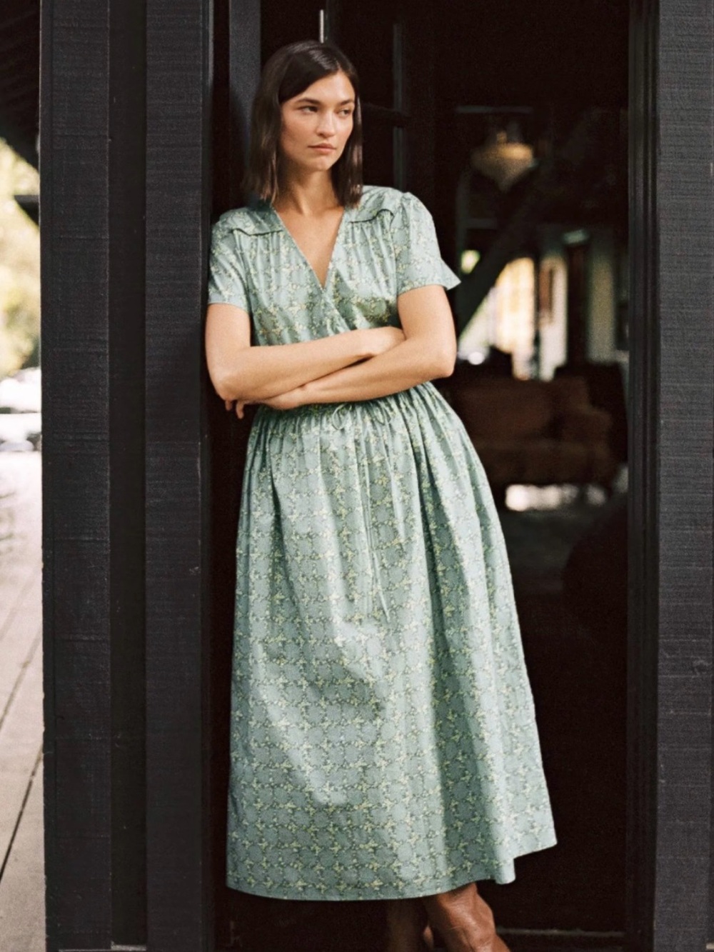 Christy Dawn teal trellis dawn dress